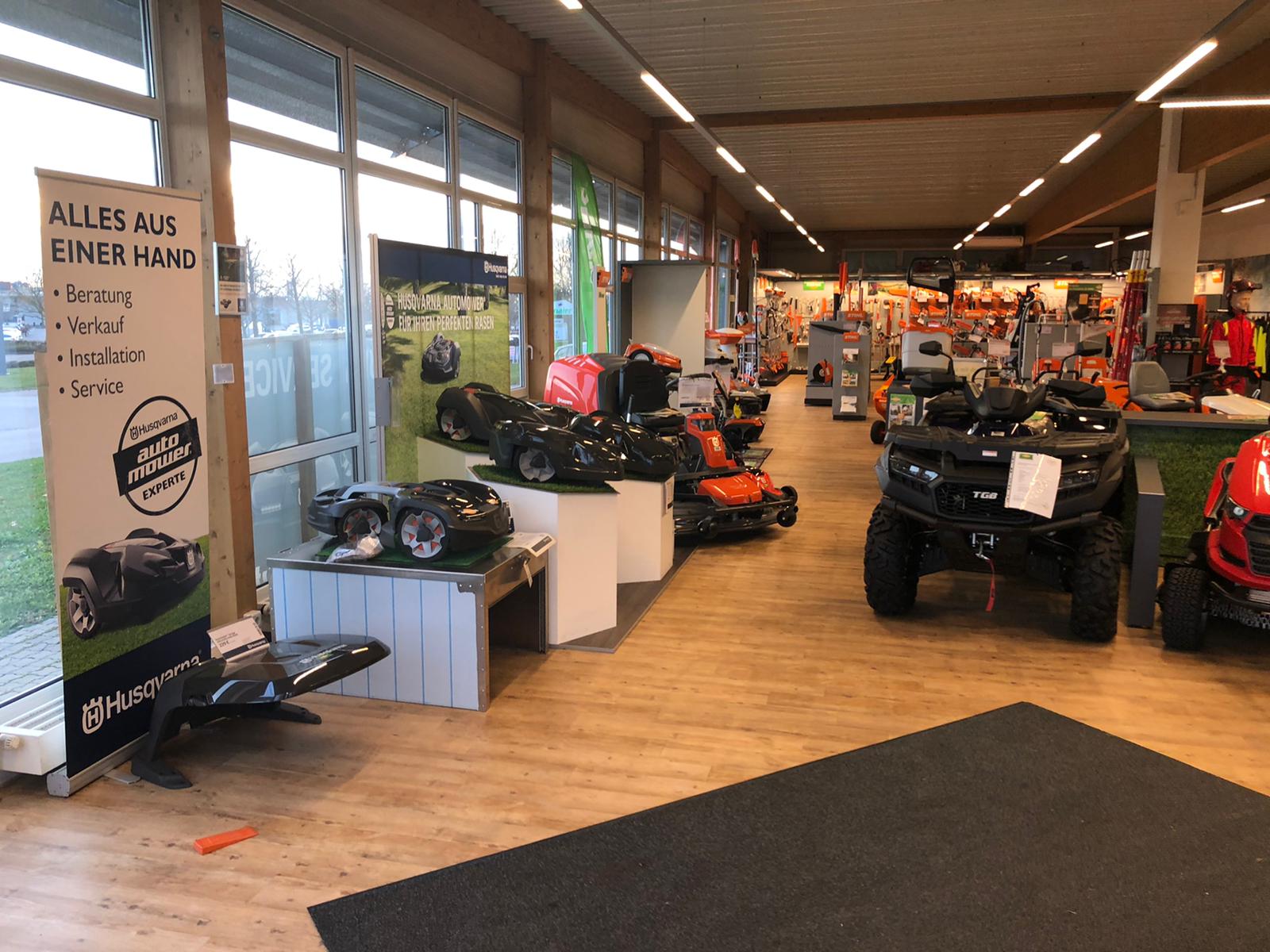 Endress Niederlassung Schwäbisch Hall mit Verkaufsraum Mähroboter Husqvarna